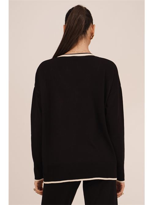 Maglia in viscosa Love To Love by Gai Mattiolo | LT674NERO/BEIGE